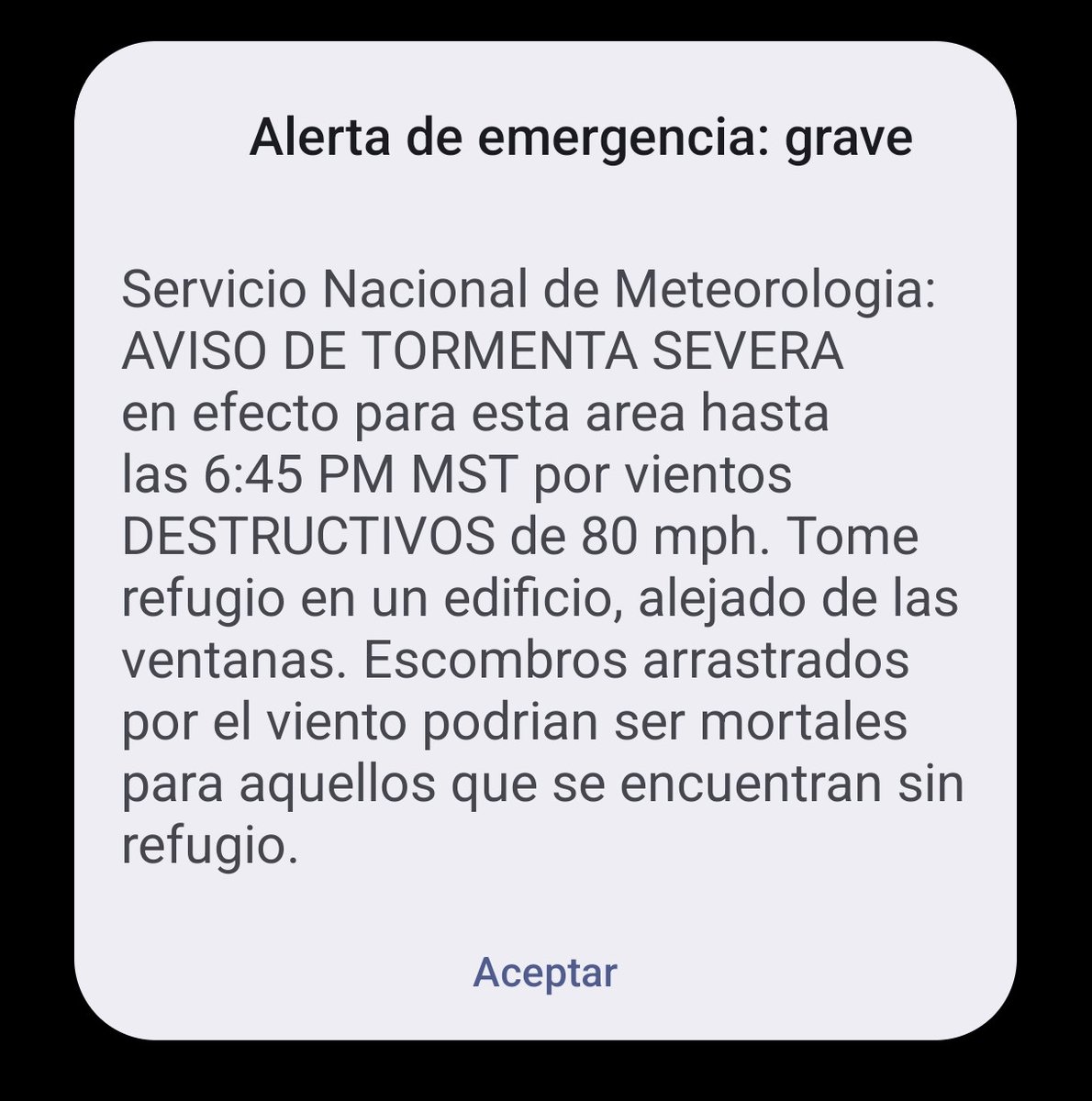 azsonnoticias's tweet photo. ALERTA DECLARADA GRAVE 🚨⚠️🌧️⚡

🌬️🌬️Extreme precauciones, fuertes vientos y tormenta de lluvia se registra en #Tucson 

Hay luminarias, árboles, láminas volando. Si se encuentra cerca de un área insegura busque refugio. https://t.co/wNt71how3V