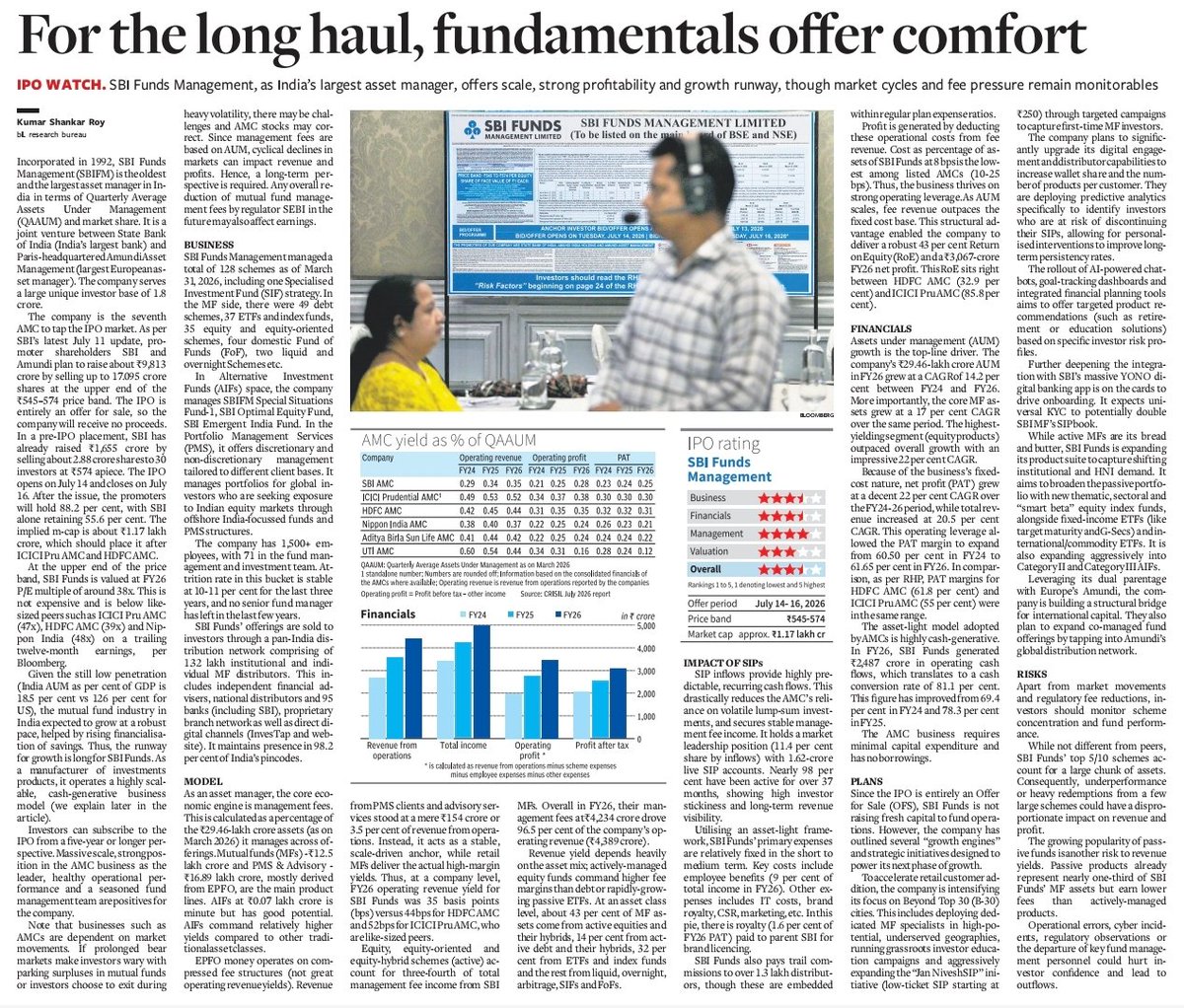 ShankarFinance's tweet photo. Why you can subscribe to SBI Funds Management IPO ๐ชฉ
Indiaโs largest asset manager offers scale, strong profitability and long growth runway
https://t.co/T5nnO1b4cS
@businessline @BlPortfolio
#sbi #sbimf #mutualfunds #amc #investing https://t.co/FVLu31j9UY