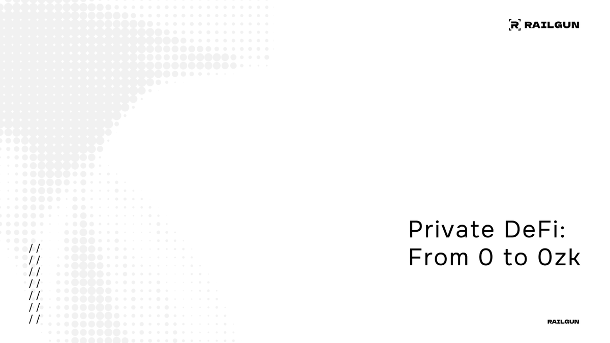 RAILGUN_Project's tweet photo. Private DeFi, not just private tokens. https://t.co/2xjiEBoQo1