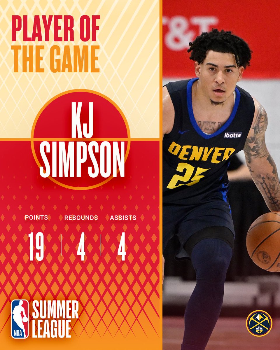 NBASummerLeague's tweet photo. @OrlandoMagic @pelicans @sixers @spurs @nuggets A solid performance from Kj Simpson 🔋 https://t.co/HN6GwdcbHV
