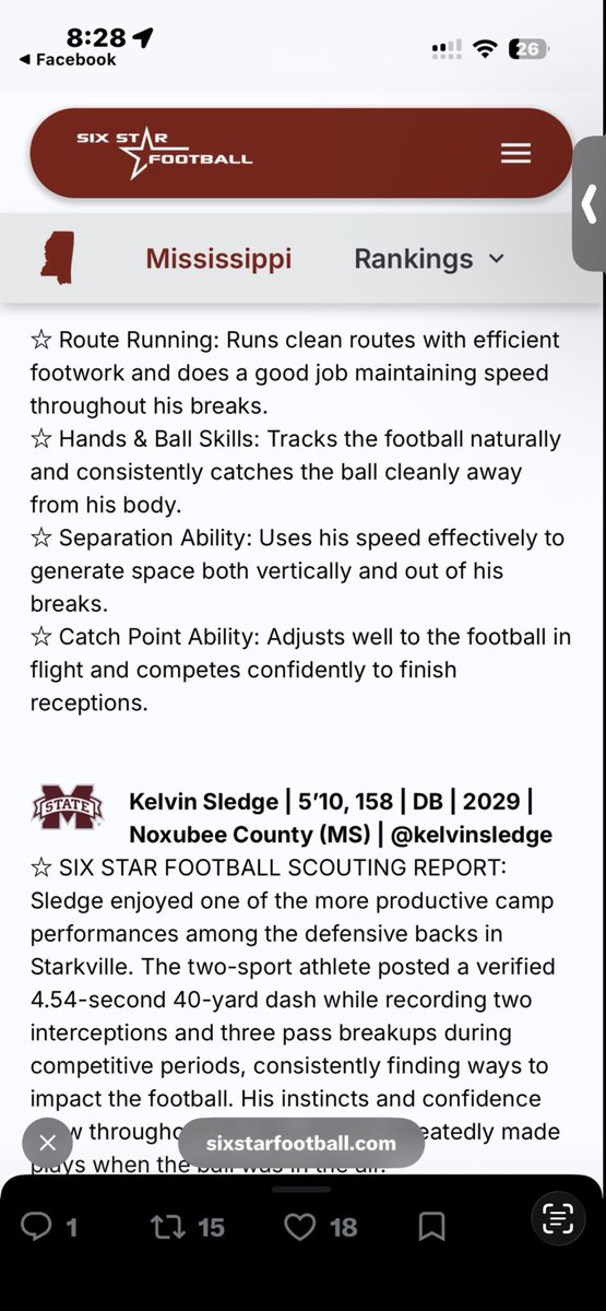 Travonscooter1's tweet photo. @sixstarfootball thank you guys  for the article it means a lot ! @HailStateFB @NAHSFball @CRStubblefield https://t.co/UccDn4kPmN