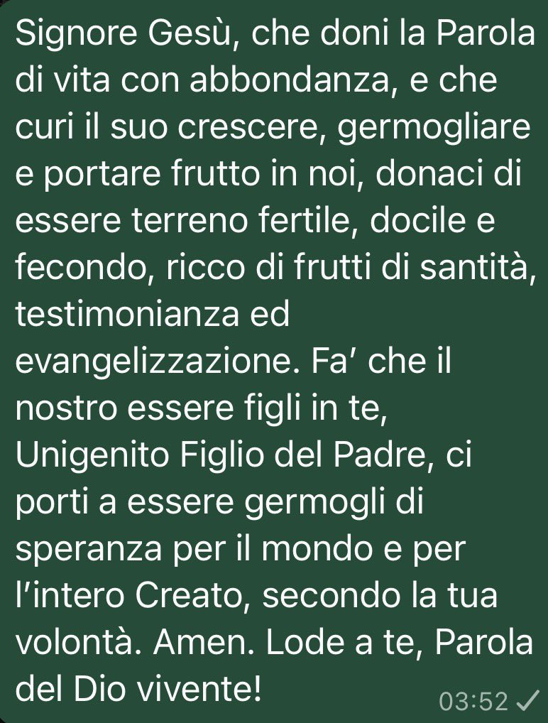 pregarelaparola's tweet photo. #pregare la Parola di oggi: essere germogli di Parola per il Creato 🌱 
#VangeloDiOggi #vangelodelgiorno https://t.co/jG2wQFqraa