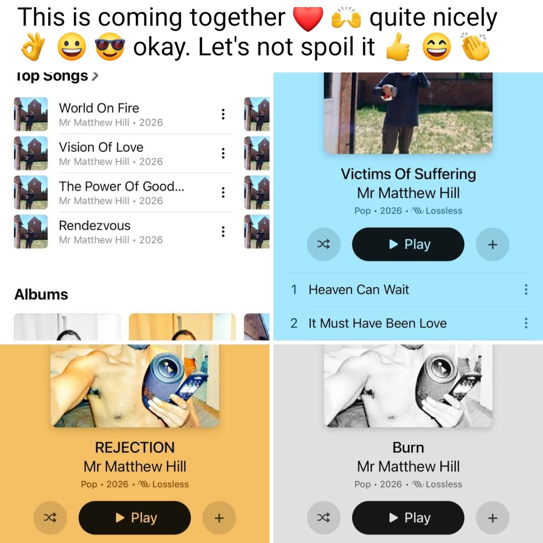 mrmatthewhill13's tweet photo. #AppleMusic #AmazonMusic #Spotify #Music #Musician #NewRelease #Quote #Recommendation #AlbumArt more than 5 years work here And alot of practices thrown in the recycle bin. #Mr_matthew_hill #SignedArtist #Amateur #Keyboardist #Guitarist #Singer #Karaoke #Songwriter #Pop #Afrobeat https://t.co/J8PmqBhpiX