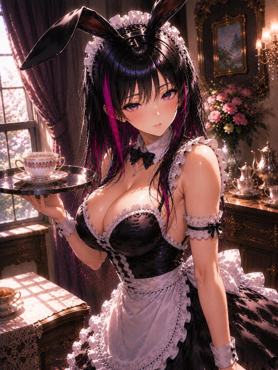 fate4620's tweet photo. メイドにハマってるのでしばらくはメイド服を描いてみます！

＃AIイラスト　＃メイド https://t.co/qsEvwW4qTh