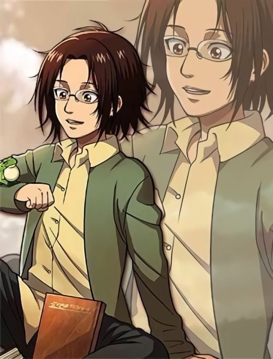 taylevii's tweet photo. THEYRE SO BABYYY this official art is the furthest we’ve got in terms of backstory for hange 😭 https://t.co/PvYJbLvfLQ