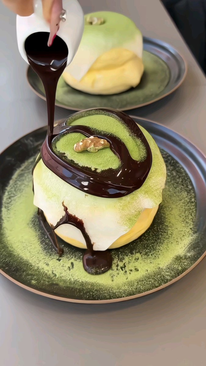 Fallega's tweet photo. Just found the BEST fluffy matcha soufflé pancake in town—airy, not too sweet, with a rich earthy matcha aroma. 10/10 would come back and get another one tomorrow! https://t.co/8nrCPkRUCX