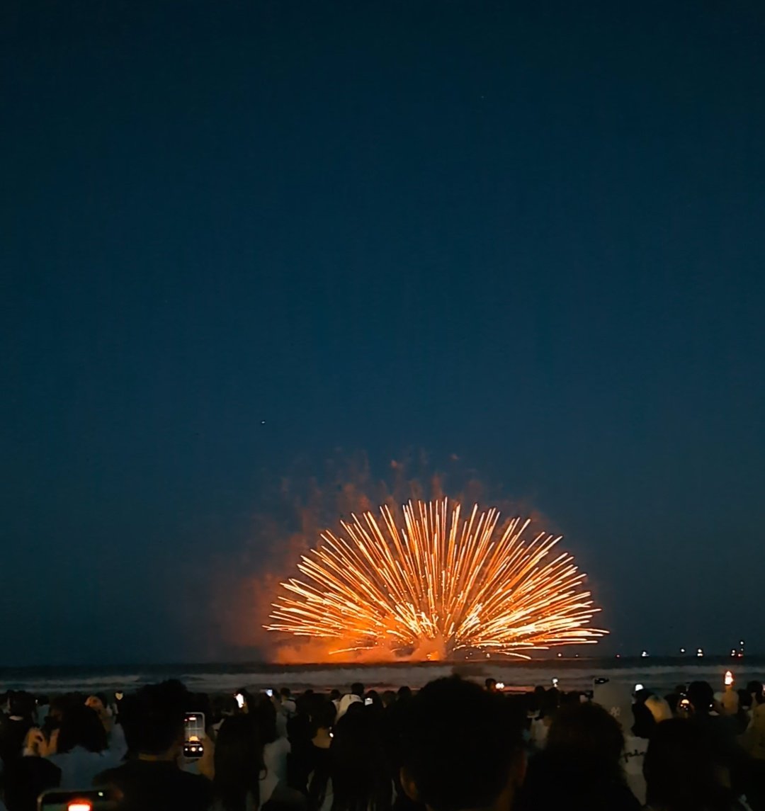 NikomiOmi's tweet photo. 台風の高波🌊の影響で
鎌倉花火大会は水中花火のみ🎆
来年は打ち上げ花��期待したい✨
黄昏時とJURINちゃん🐈‍⬛🤍
娘っちも楽しそうだった〜 https://t.co/RjUfGC3XXX