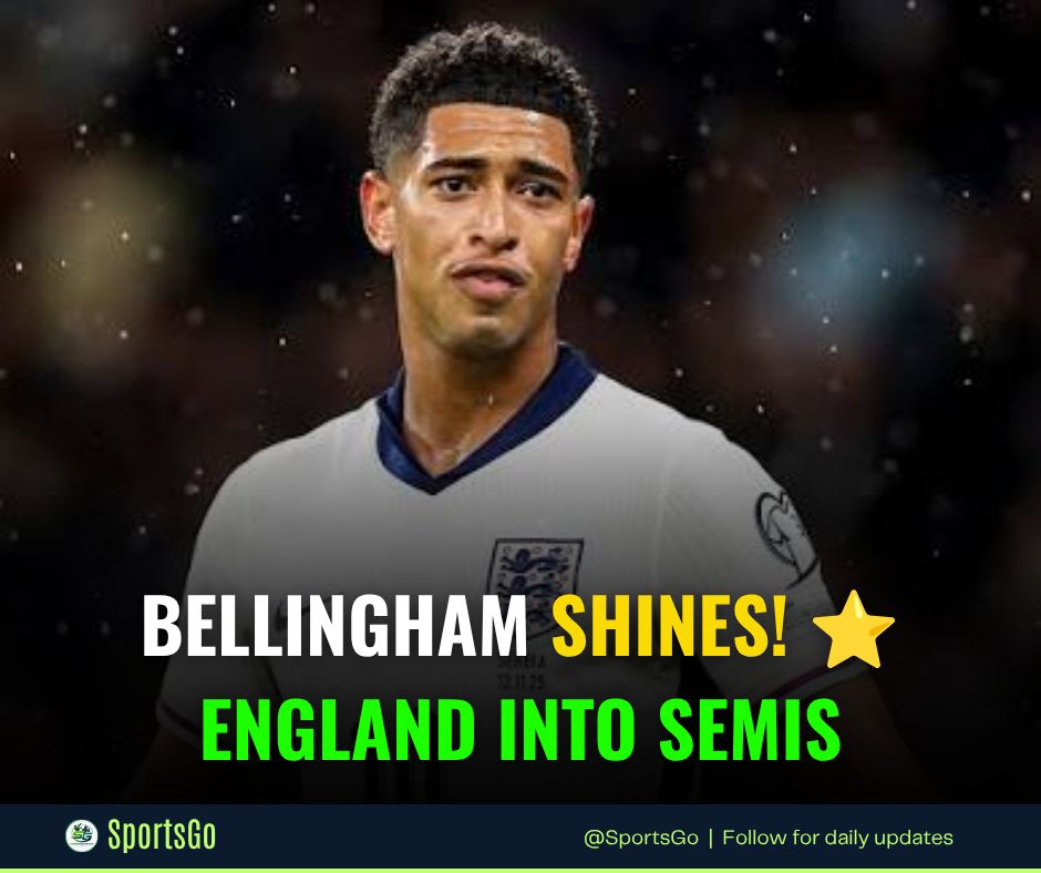 SportsGo9's tweet photo. 🏴 ENGLAND ARE INTO THE FIFA WORLD CUP 2026 SEMIFINALS! 🌍🔥

Jude Bellingham delivered, scoring twice as England defeated Norway 2-1 in a thrilling FIFA World Cup 2026 quarterfinal. 

#England #JudeBellingham #Norway #FIFAWorldCup #WorldCup2026 #FIFAWorldCup2026 https://t.co/tZ1vT27o5z