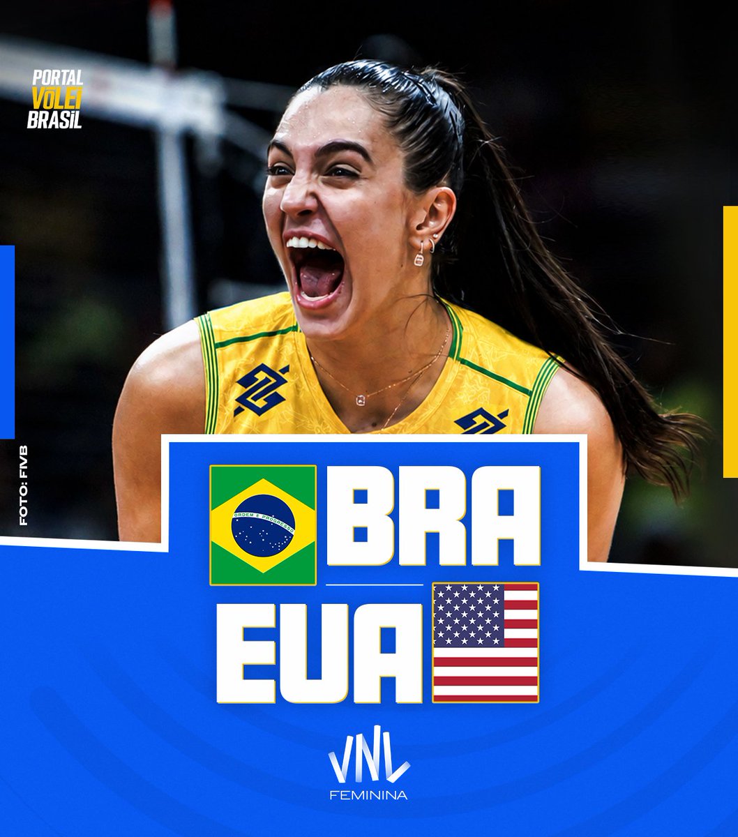 portal_volei's tweet photo. 🏐 🇧🇷 BRASIL x ESTADOS UNIDOS 🇺🇸

🏆 VNL Feminina | Semana 03
➡️ Dia 05 | Fase Classificatória
📆 12/07/2026 (domingo)
⏰ 00h00
🏟️ Asue Arena Osaka
📍 Kansai | Osaska - Japão
📺 SporTV2 e VBTV (https://t.co/aS5Ag8cpFI) https://t.co/WT9LUI7449