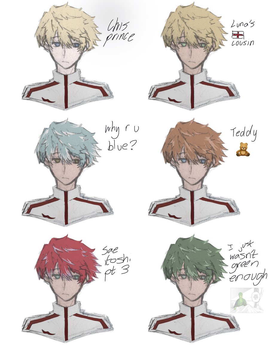 teddytimely's tweet photo. In honour of england winning, teddy colour palette (blond bunny, strawberry kaiser + shart green hugo incidents)
#teddyknight #timelyteddy #chapter354 https://t.co/5Z5MmN9cpb