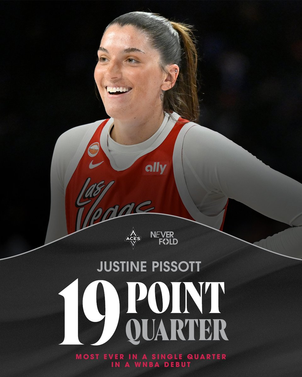 LVAces's tweet photo. Justine has entered the villa 🌴

The rook set a @wnba record for most points in a single quarter in a WNBA debut 😮‍💨

@justinepissott // #ALLINLV https://t.co/Kqo3vT7dNA