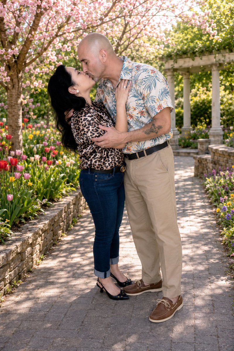 EmAndJohn1's tweet photo. Today I celebrated our 2nd wedding anniversary with John.❤️He kept his promise &amp; gave me my anniversary kiss. 💋Yes, I used AI to turn the room into a spring garden &amp; gave him a few different summer outfits. We had fun with it! 2years married,&amp; we love each other more than ever. https://t.co/Zo0gpNOWN8