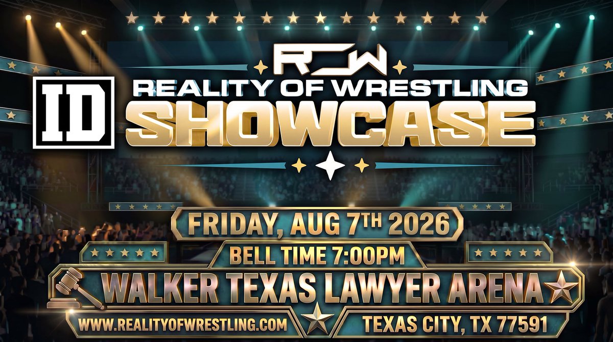 BookerT5x's tweet photo. ‼️ BREAKING NEWS ‼️

It’s OFFICIAL — @TheOfficialROW will host its first-ever @WWEID Showcase on Friday, August 7th in Texas City, Texas!

Don’t miss your chance to witness the future stars of NXT LIVE and in person as the top stars of the WWE ID Program come together under one roof for one unforgettable night of action.

Tickets Go On Sale TOMORROW at 5:00 PM
👉 https://t.co/nvU0zmUU04