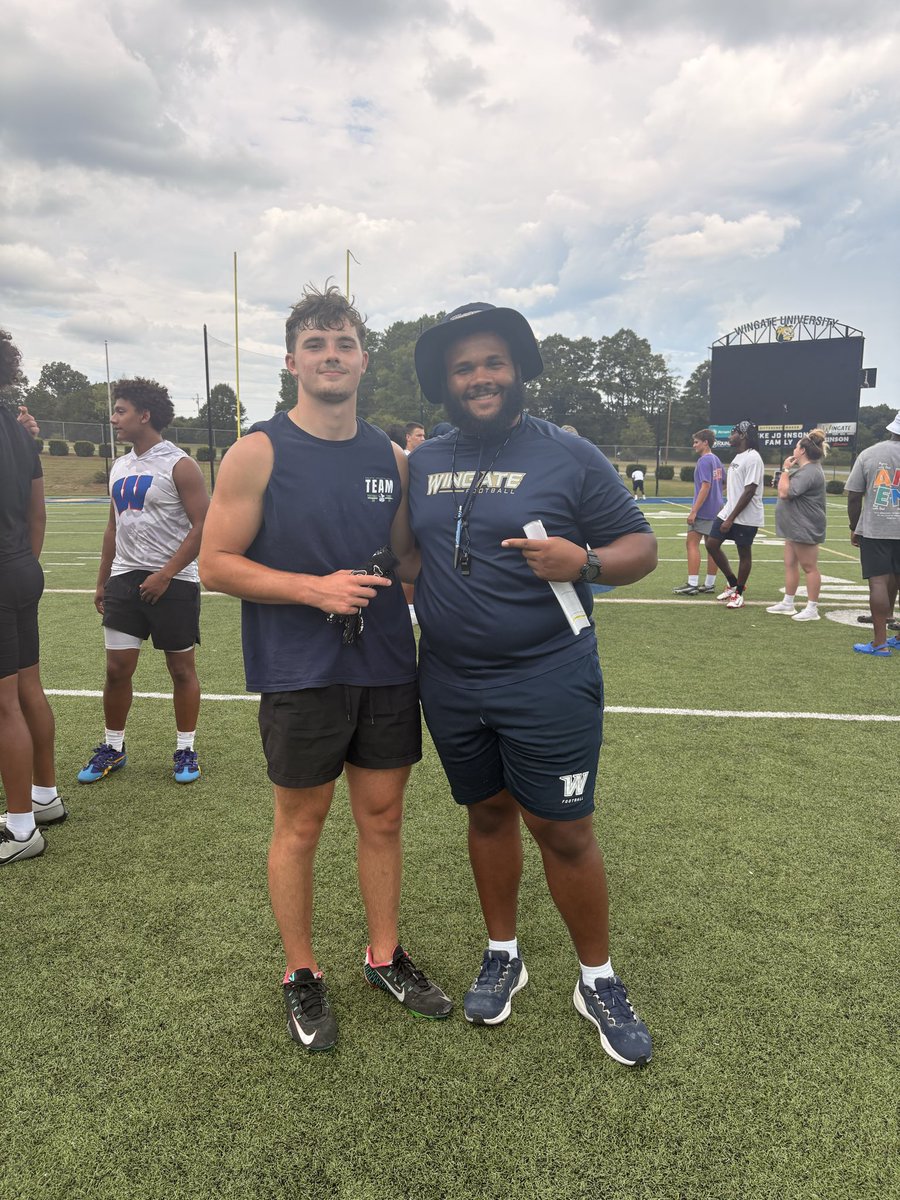 Elijah_Pruitt7's tweet photo. Had a great time today at Wingate University. Thank you to all the coaches and players that took time of out their day for us.@coachpoole88 @MalikRJordan @WingateFb https://t.co/L9s1J7qtuH