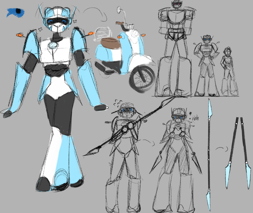 05Reacake's tweet photo. my metal cardbot Blue star 
she has gone through quite a redesign
#metalcardbot https://t.co/4VjlHZ8AUr