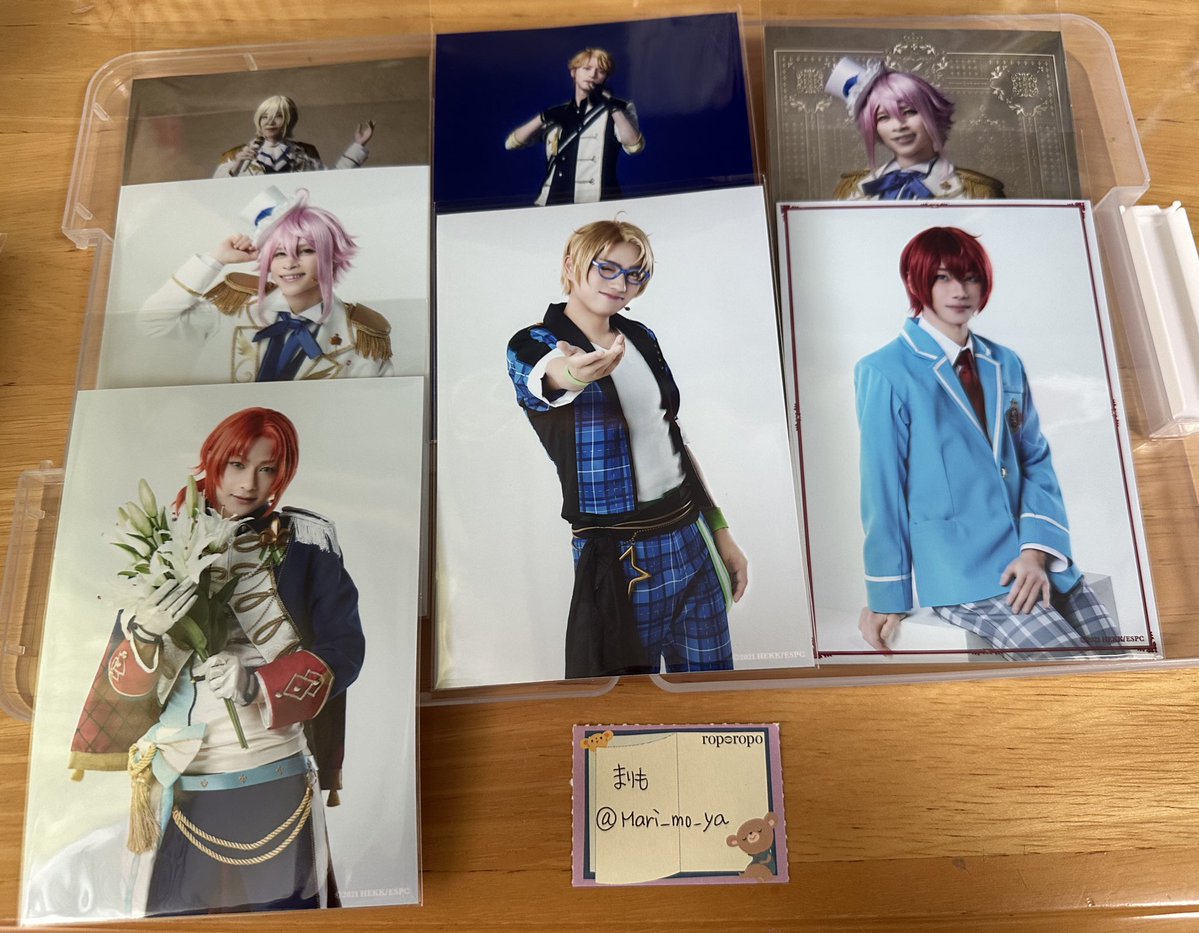 Mari_mo_ya's tweet photo. あんステ　Knights返礼祭　グッズ交換・譲渡

譲　⭐️レオ、⭐️嵐、⭐️司、英智、桃李、真
求　泉　アクスタ(返礼祭優先)、ランブロ 
　　　　または定価
※⭐️は交換または無印より同数以上引き取ってくださる方優先
※本日現地手渡し、郵送可
お気軽にお声がけください。 https://t.co/BWpHqj5np9