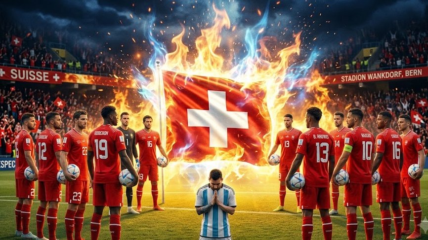iPhoneXVII's tweet photo. Messi, tu as beau pleurer, même avec 'Fifantino' tu ne pourras rien contre la glorieuse et puissante nation suisse ! 🇨🇭💪🔥 Aujourd'hui n'est pas ton jour, sale Argentin 🐖 ! ⚽️❌

La Suisse 🇨🇭 La Suisse 🇨🇭 La Suisse🇨🇭  #SUIARG #ARGSUI #FIFA  ⚽️ https://t.co/aYP5uvcrAi