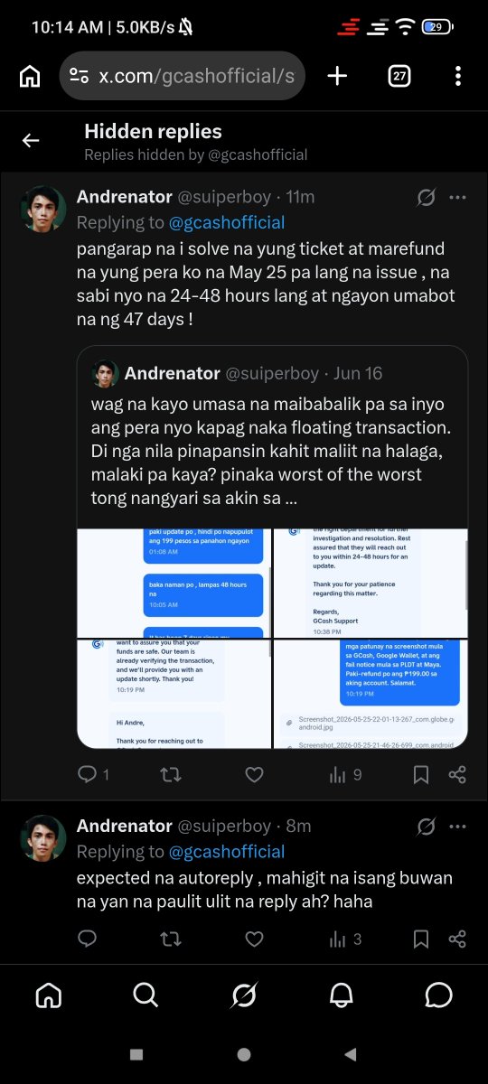 suiperboy's tweet photo. Day 48

hide nyo pa comments ko @gcashofficial , hahaha 

the irony tho 

#gcashscammer #gcash #scammer https://t.co/O2kUAYEsMT