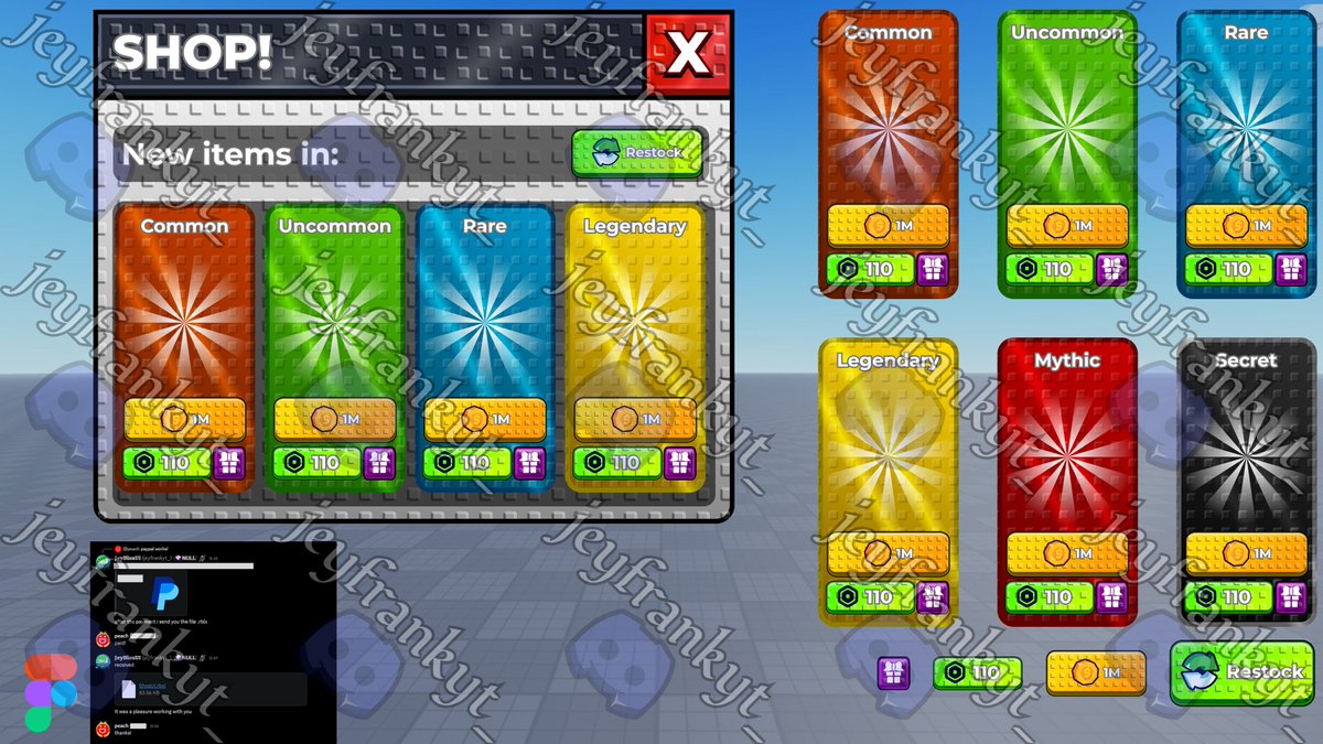 JeyBloxUI's tweet photo. #Commission Completed! 🛒✨

Custom #Stud-Styled #Shop UI for the #YouTuber Peach Plays

📺 Peach Plays Channel: https://t.co/fsRbC8mF8H

#RobloxDev #RobloxUI #Figma https://t.co/I8Q4N9vJsD