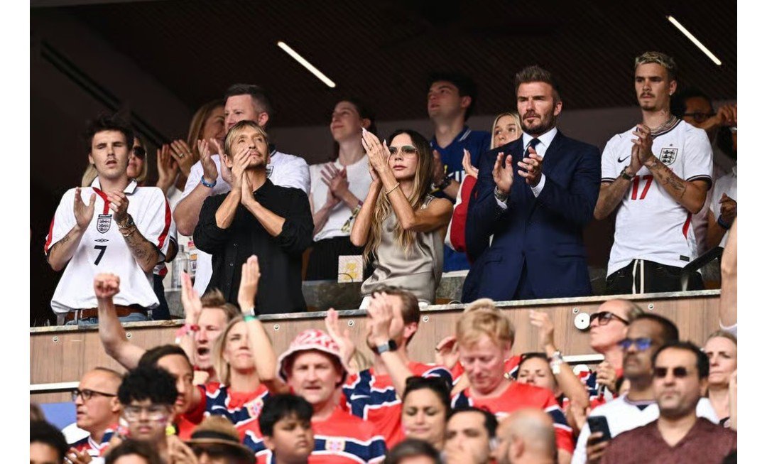 chizzygold67's tweet photo. Beckham: 'So proud of the team'

Watching England win a World Cup quarter-final in his adopted home must have been seriously special for David Beckham.

He was shown with his family a few times on the broadcast and has posted on Instagram.

💬 “What a moment in Miami. I'm so proud of the team tonight reaching the semi-final of the World Cup and to celebrate with my family was so special. Thank you England for giving our country these moments.”