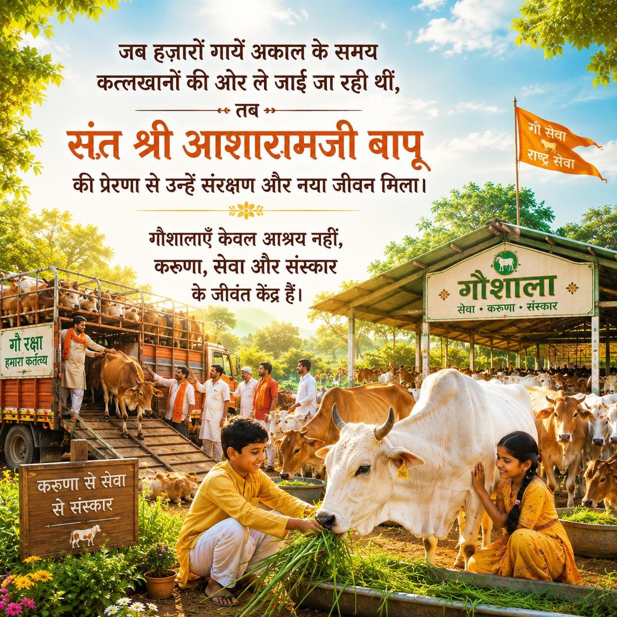 JantaKeeAwaaz's tweet photo. संत श्री आशारामजी के मोटेरा आश्रम द्वारा मानवता के कल्याण हेतु अलग-अलग सेवा प्रकल्प, Gau Raksha के लिए गौशाला, गौ संवर्धन हेतु अभियान आदि संचालित होते हैं। इन सेवाओं को बढ़ाने में सरकार को सहयोग देना चाहिए न कि विकास के नाम पर इस आश्रम को तोड़ने का प्रयास करना चाहिए।
#SaveAshram https://t.co/mlBSuNKdC3