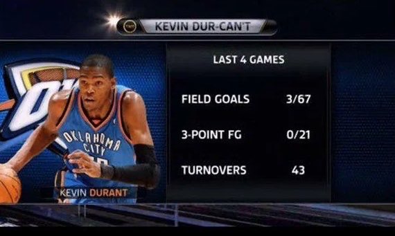 WarriorsMuse's tweet photo. Bro putting up KD Thunderstruck numbers irl 😭 https://t.co/VIDMlgv0Di