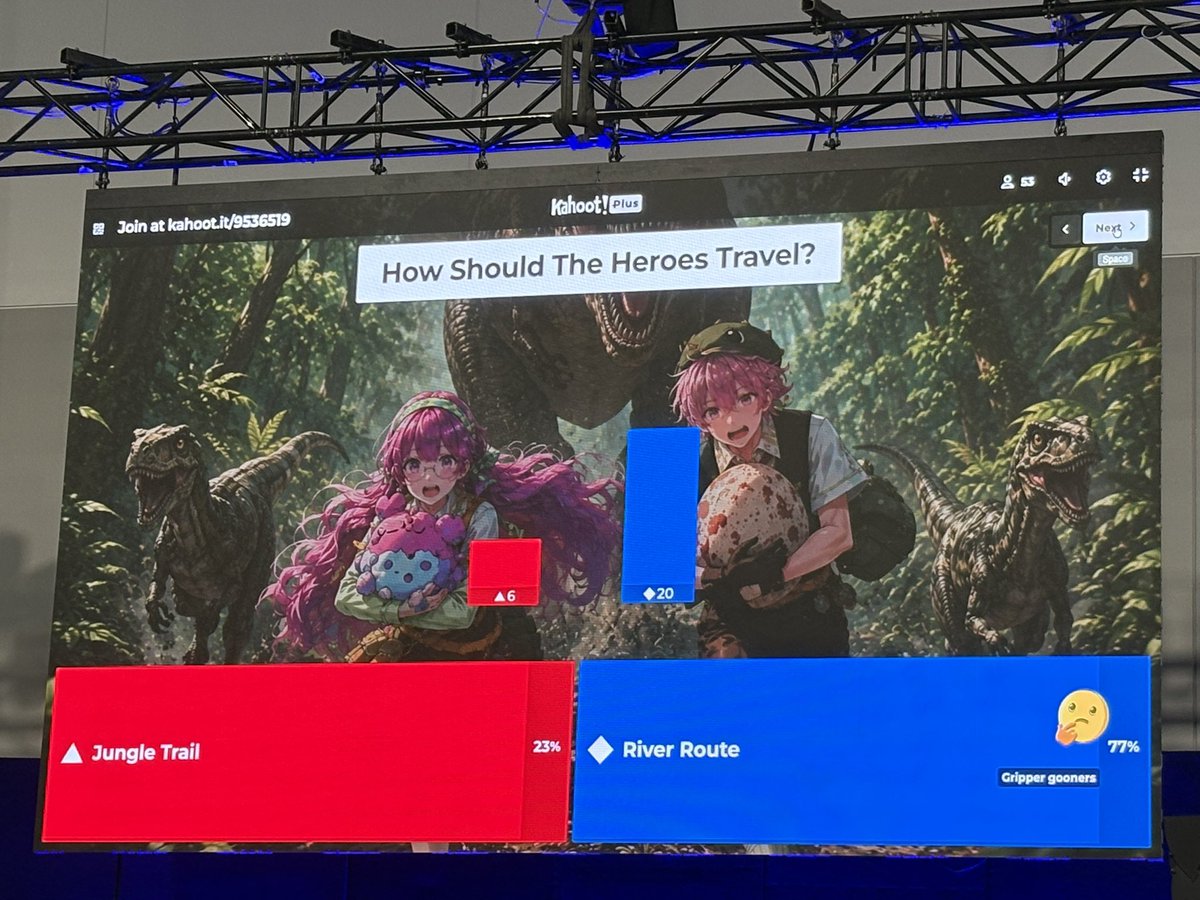 OarifinIsLive's tweet photo. Anyone else notice the AI art used at @smashcon this year? I hope it was just an accident since there was so many artists who would have loved to do art for the kahoot and it was sad seeing this on the big screen

I go there to support actual artists 
#smash2026 #antiAI #smashcon https://t.co/cm7rqALhzE