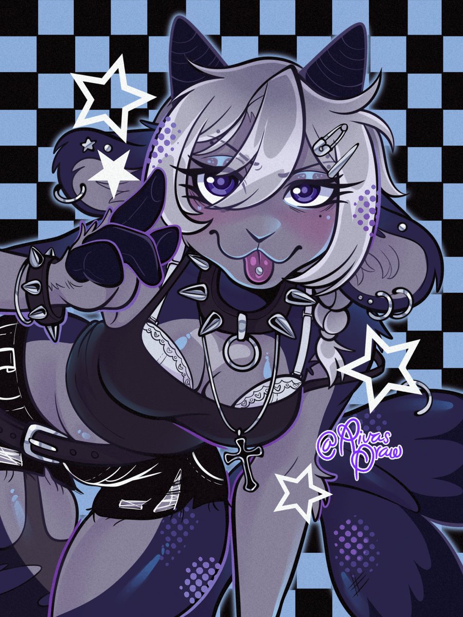RivasDraw's tweet photo. Commi para @AnnXiousGoat  
Tan adorable su cabrita 💜

#commission #furry #fursona #cm https://t.co/TBCzjXrYY2