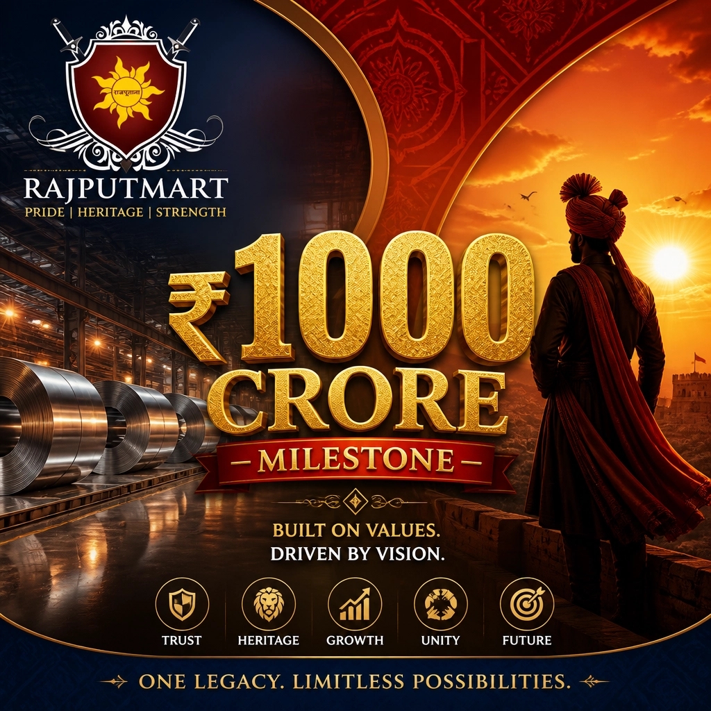 rajputsindia's tweet photo. Jai Mata Ji Ki 🚩

Rajputana Stainless का ₹1000Cr का सफर एक मिसाल है! हर बड़ा साम्राज्य एक छोटे कदम से शुरू होता है। RajputMart यहाँ है आपके बिज़नेस के उन्हीं पहले कदमों को सहारा देने के लिए। आज ही जुड़ें! 🚩

#RajputanaPride #RajputBusiness #Inspiration #RajputMart https://t.co/Nl8dNXun0H