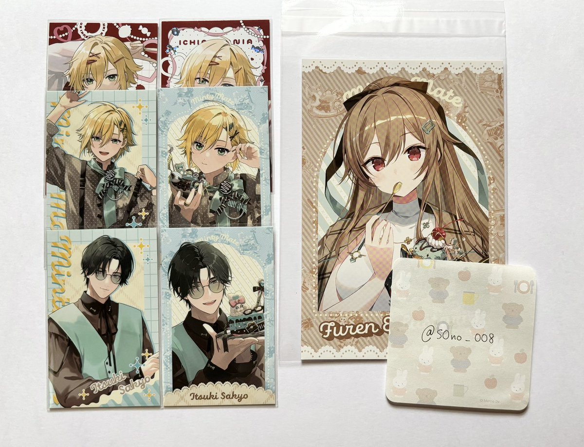 S0no_008's tweet photo. 【交換】にじさんじMinty Mate ランダムチェキ風カード Aグループ、特典ポストカード

譲▷画像のもの
求▷画像のもの

郵送希望📮
お気軽にお声がけください
○ALT https://t.co/EsjJawr5FR