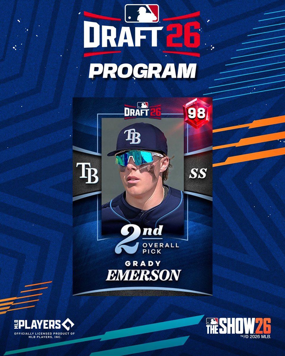 MLBTheShow's tweet photo. The 2026 #MLBDraft Program! 🤩💫

Add some of the rising stars and top talent from the 2026 MLB Draft to your squad, just by completing the program! https://t.co/dCObVx9313