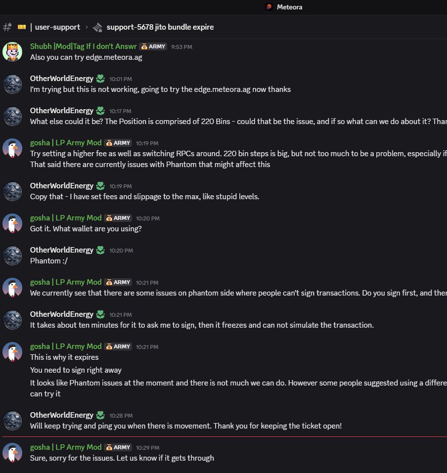 OWProjex's tweet photo. 🐸 Important Transparency Update + Great News for the Community 🐸

Earlier today our Meteora LP (which went live around 12:45 PM EST) auto-balanced due to strong price movement. It swapped roughly half the $RIBBIT supply for SOL.

We immediately jumped in to fix it and have been working with Meteora support all day. Turns out it was a known Phantom wallet + large position issue.

The great news?To prove we’re not here to rug anyone — we bought back more $RIBBIT than what was swapped directly from https://t.co/cuEXKHL9vg.

The liquidity remains safe in an out-of-range position (you can verify this on Solscan). We’re actively working to withdraw it, and once done… we’re dumping it straight back into $RIBBIT to rebalance and strengthen the pool.

This whole situation shows exactly how committed we are to protecting the community and doing the right thing.

We’re still early. Building a full cross-chain bounty arcade isn’t simple work, but we’re shipping daily while handling these growing pains. Those who join and support us now will be positioned very well as we bring this vision to life.

Screenshots of our conversation with Meteora support attached below 👇

Thank you for riding with us through the technical hurdles. We see the long-term vision clearly and we’re not going anywhere.

Enter the OtherWorld. 
$RIBBIT to the moon 🌕
CA: EVHtwfyWoHmUM5RHi3td31sNKCc8f83XKT44ZDqnpump 
https://t.co/mOLuJJ0vZQ
#RIBBIT #Solana