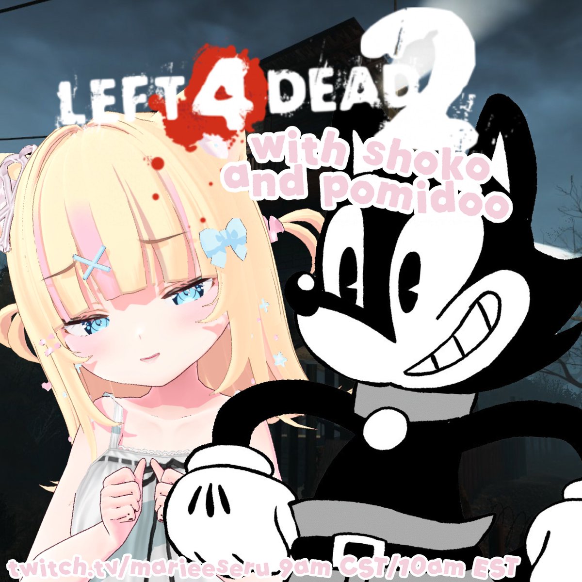stonergaki's tweet photo. two streams back-to-back tomorrow ..i might be slightly late to the @yuyushuki debut watchalong hosted by @syrupuvt but i hope in the meantime you enjoy watching left 4 dead 2 with @penyapawavt~ lots of activity tomorrow!!!

make sure to be there https://t.co/0Us1GhoUCE