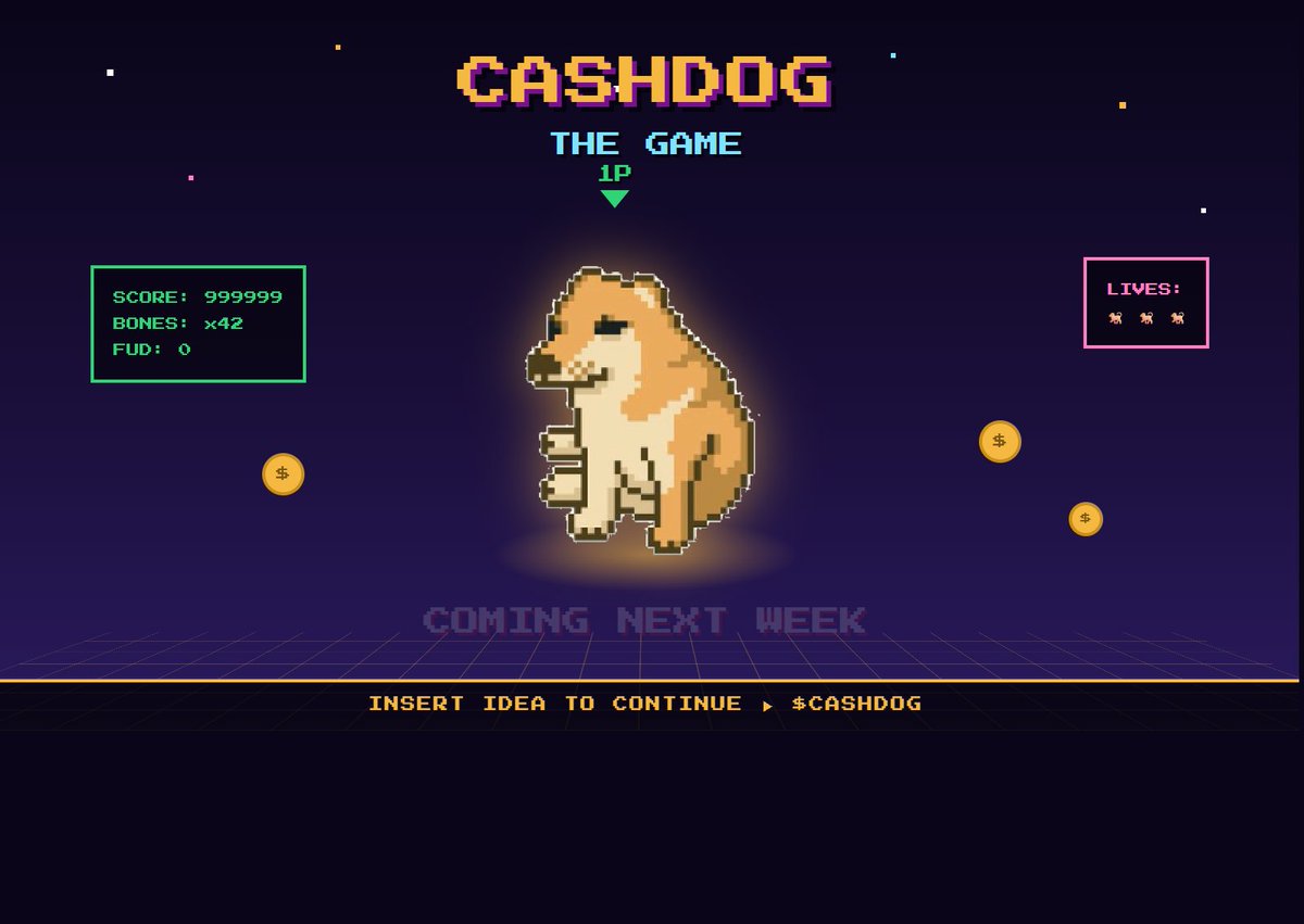 CashDog_CTO's tweet photo. Cashdog game coming next week 🎮🐶 What do you wanna play with the dog? Give me your best ideas below 👇 https://t.co/He1eTzADGu
