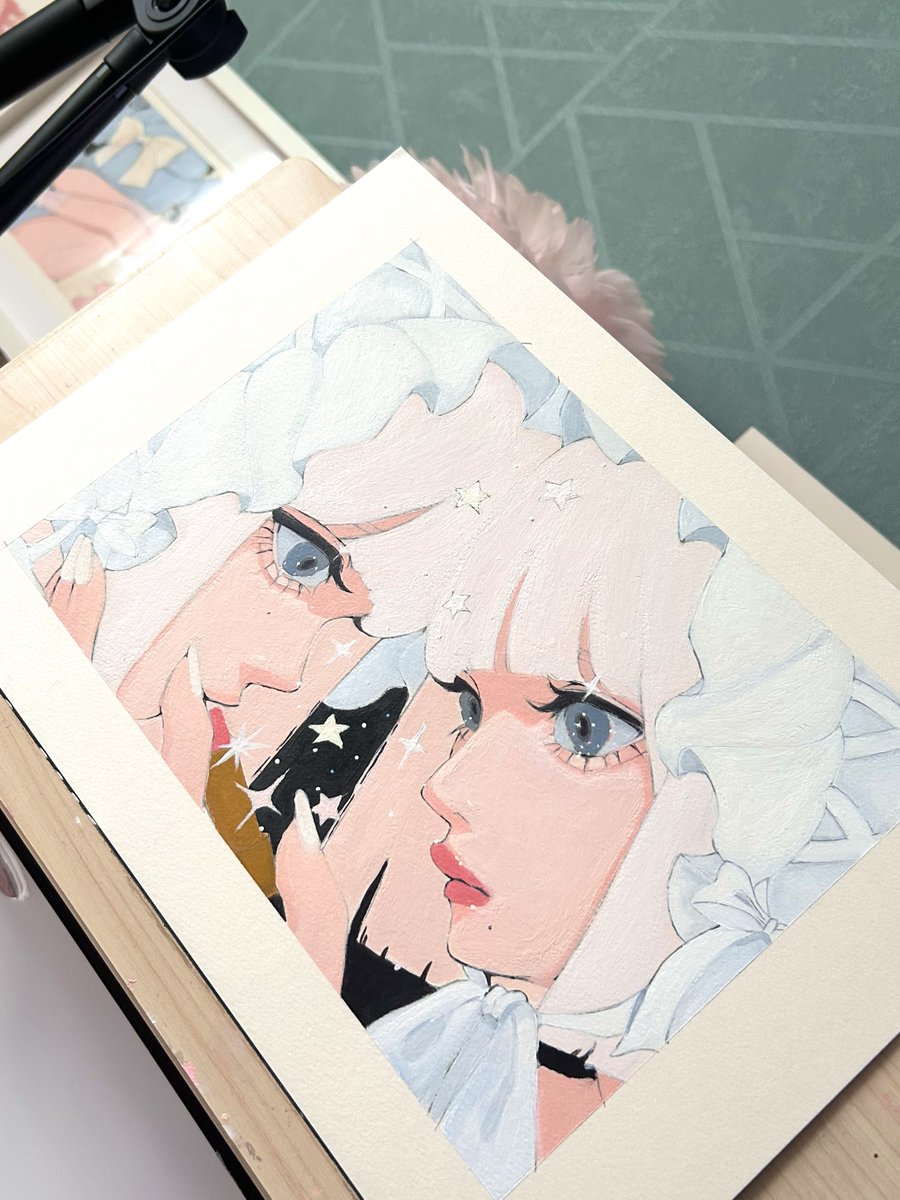 ✴︎ ちまき ✴︎ イラスト　手描き　アナログ　色紙 💄🎀✨ #illustration‌‌ #アナログ