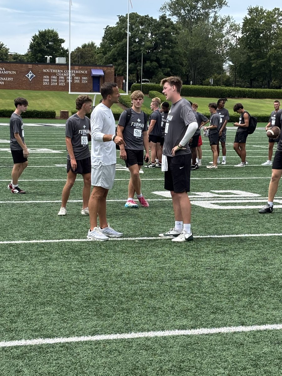 JudeAshley615's tweet photo. Great time today @PaladinFootball .  Great coaching from a quality program. https://t.co/py3VLWl1J5
