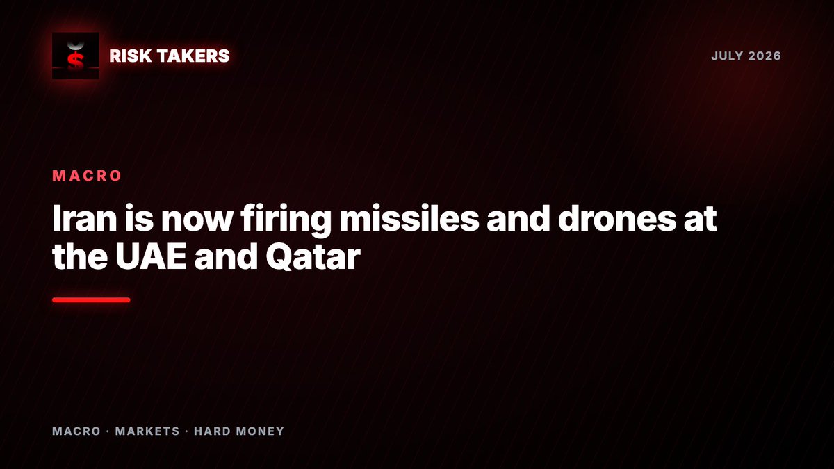 alessandrorisk's tweet photo. Iran is now firing missiles and drones at the UAE and Qatar.

The UAE says its air defences are engaging them, and explosions have been heard over Doha.

The war has spread to two more Gulf states, and a fifth of the world's oil ships through those waters. https://t.co/Wj3AOTmHb1