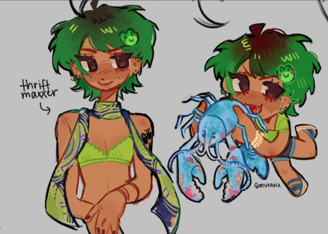 mutavix's tweet photo. Magma + Roblox draw space on live today :D ty for joining if you were there tung tung tung

Ribbit holding a lobster🦞 for @classicalletty 

#ribbit #jax #transfemjax #angeldust #tadc https://t.co/QVbxxI3rMa