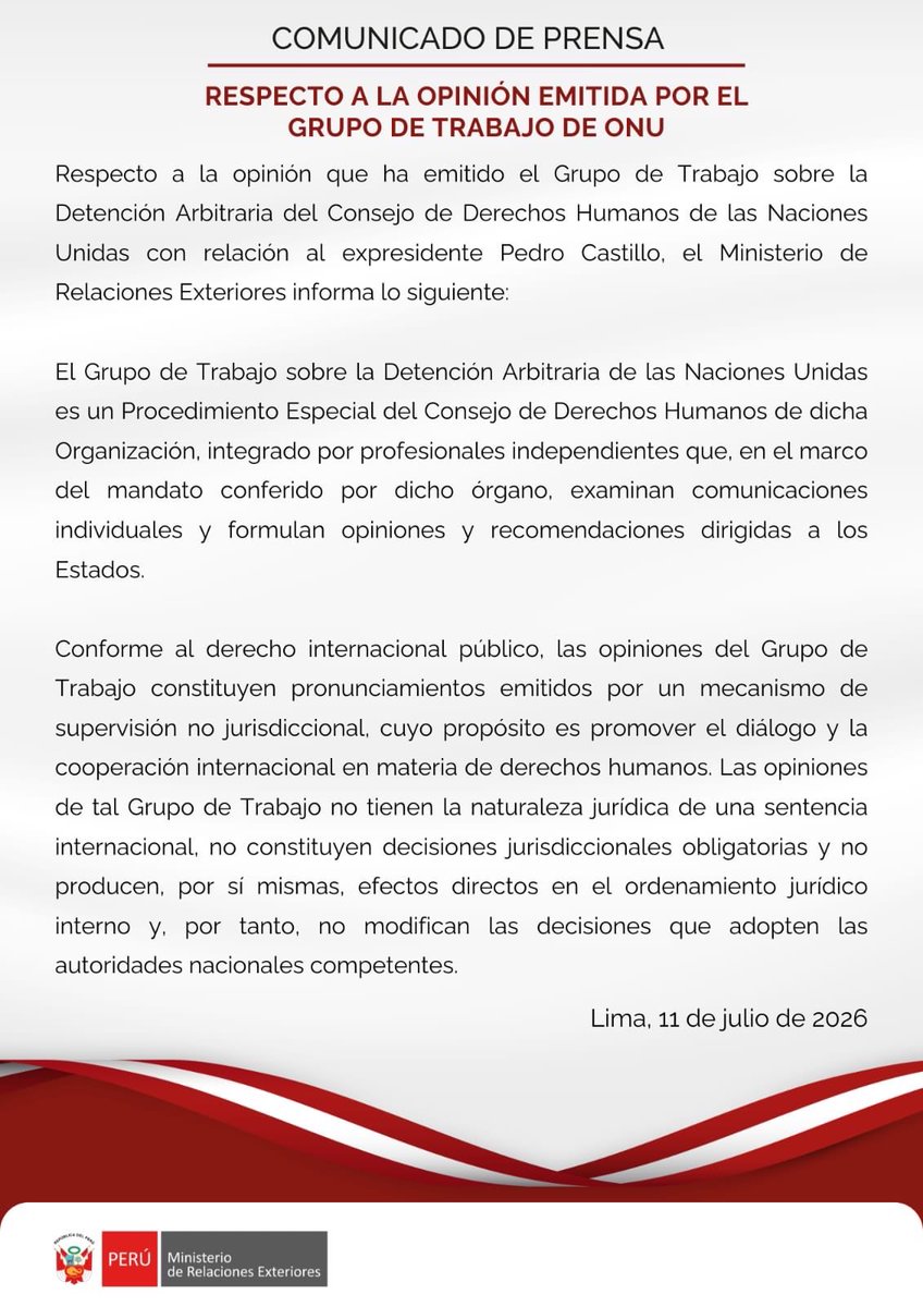 VanyaThais's tweet photo. ¡PERÚ ES RECONTRA CLAVE! 🇵🇪
Primero rechazamos el contrabando ideológico en Resolución ONU sobre matrimonio infantil y ahora básicamente usamos de servilleta el informe que victimiza al GOLPISTA Pedro Castillo.
¡Dejen de pretender usar a ese monigote corrupto como arma!  ¡El Perú se respeta!