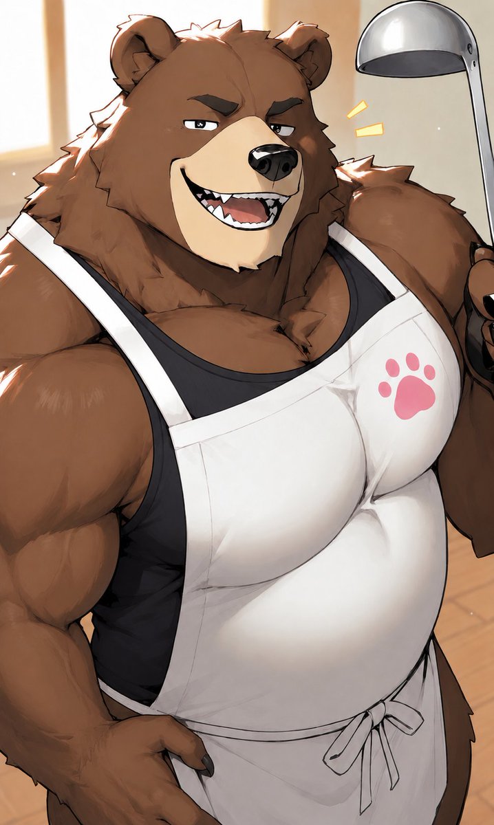 muzzle_kemo's tweet photo. 登場キャラのザックです。
豪快な性格、配達員をしていて、料理が上手なクマ獣人です。

今回はケモ屁（ほぼ）なしの、日常を楽しむプロットです。 https://t.co/f067Gp4qCO