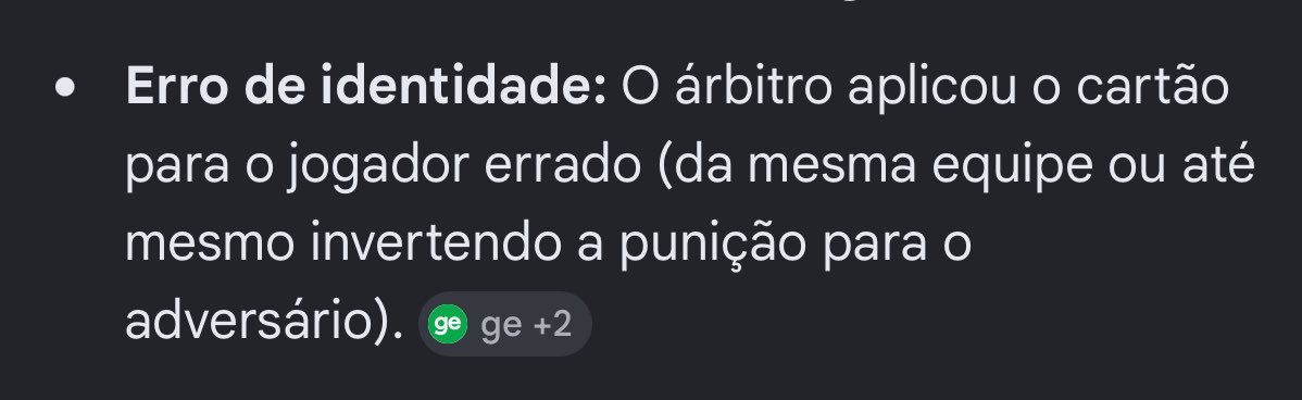 Ribass98's tweet photo. @BoneDogCRF @futebol_info Erro de identidade pode ser quando o cartão deve ser aplicado para o adversário em vez do jogador que recebeu https://t.co/R2XF2corkl