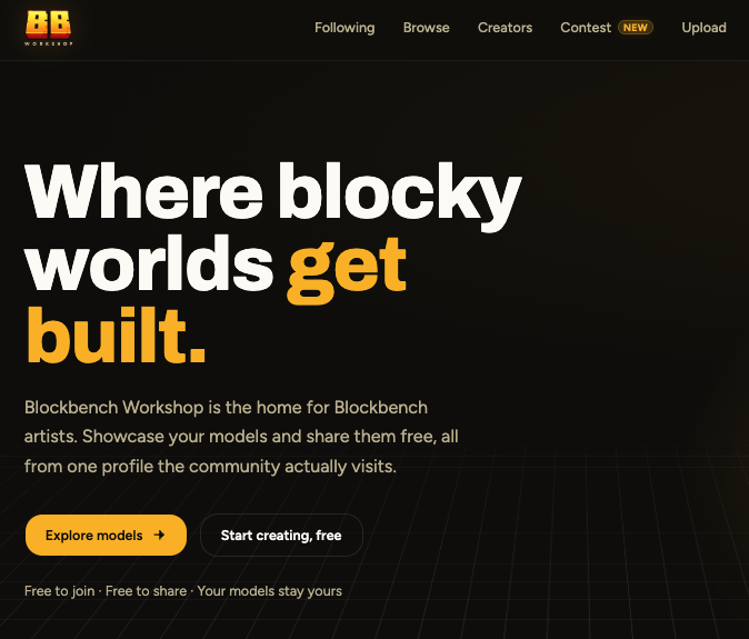 SeriousWorm133's tweet photo. There's this new website made by @starmajdev that is made for creators to show their Blockbench models - It looks really cool so far and there's a contest coming up super soon, so make sure to check it out! Here's something I published.

https://t.co/cm4HaXVvYH

#mod #blockbench https://t.co/I304Iw97i5