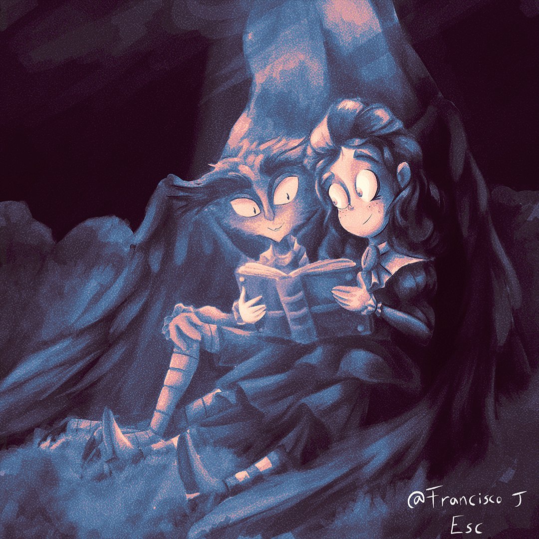 Franjescu's tweet photo. Feliz #FrankeldaDay !!

Hoy les traigo otro pequeño arte de los tortolitos. Como los  quiero a esos dos !! 💙🦉

#Frankelda #SoyFrankelda #CinemaFantasma https://t.co/V55h2n0q1n