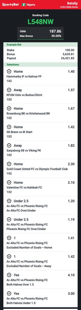 OAjigbotosho's tweet photo. Hey check out the bet I just placed on Sportybet! https://t.co/wMdgqnTAGc https://t.co/B0xToI4nk8