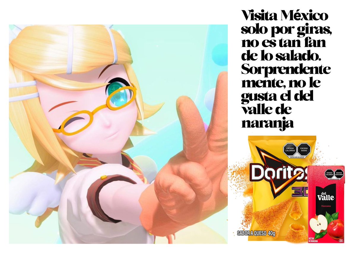 rekailenkai's tweet photo. mis vocaloids y sus combos de papitas y bebida versión mex (1/2)
#vocaloid https://t.co/YzdzDnWvDt