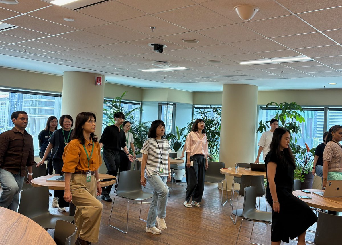 salesforcejobs's tweet photo. We prioritize wellness both in and out of work at Salesforce. 🤩 

In Singapore, the Culture Guides marked International Yoga Day with a Chair Yoga session that brought colleagues together to stretch, breathe, and recharge as a community. Shoutout to everyone who took a moment to reset and find their flow!