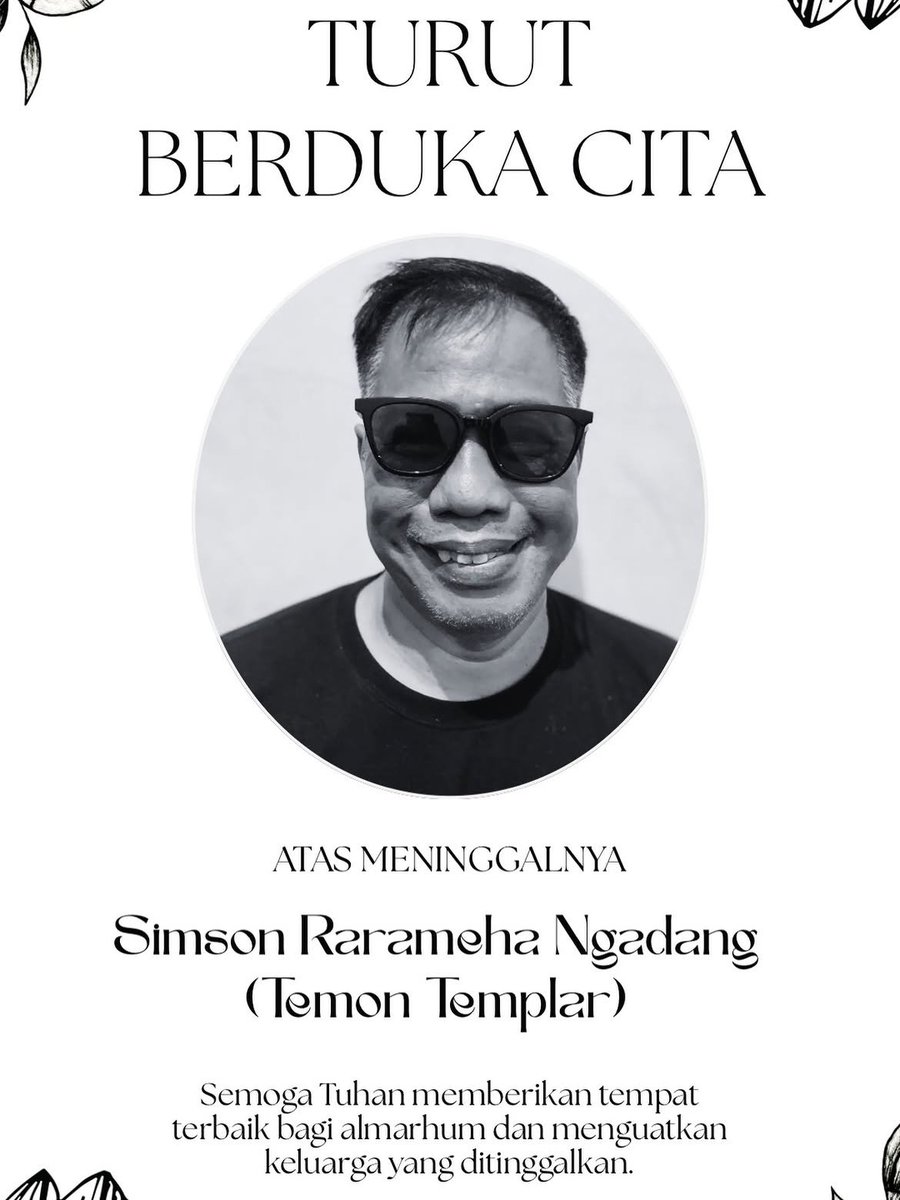 txtruangpodcast's tweet photo. Innalillahi Wainnailaihi Raji'un.

telah berpulang bang temon.
semoga amal ibadah beliau diterima disisinya😭😭 https://t.co/MpOdFLjeD0