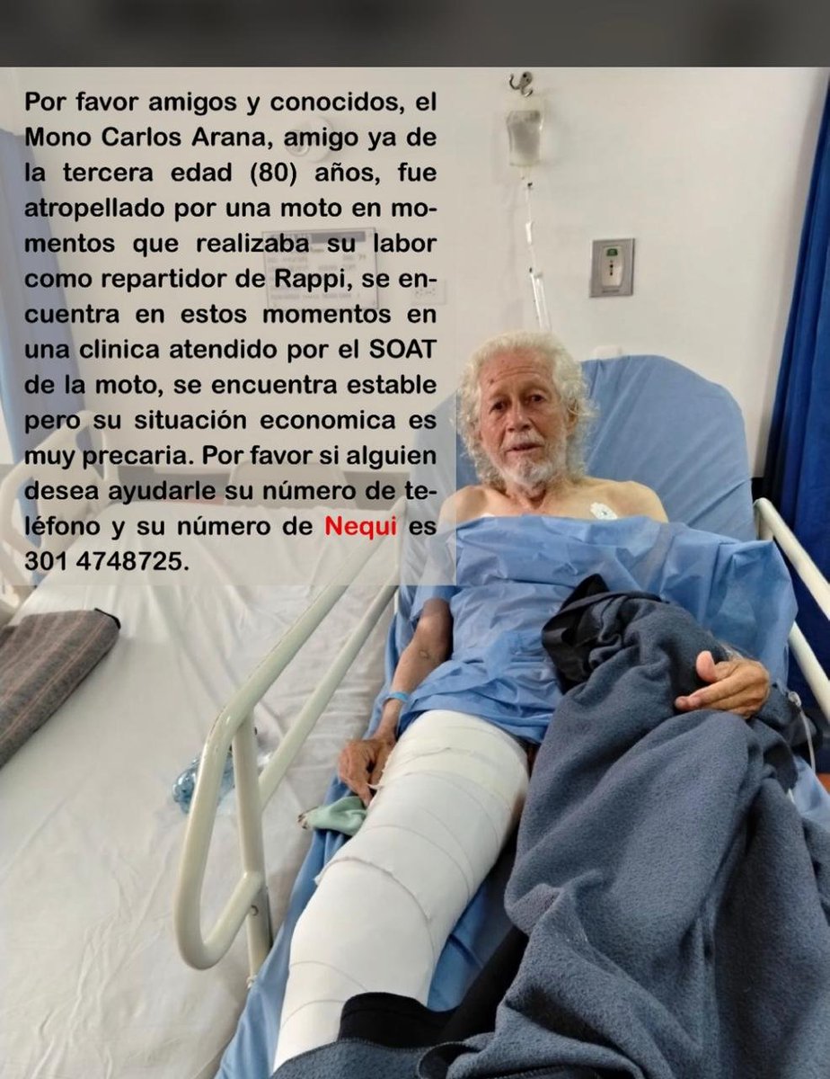 jcuestanovoa's tweet photo. El compañero Carlos Arana, militante del @PactoCol sufrió un accidente, ahora requiere de nuestra solidaridad. https://t.co/FK3RVJw6nu
