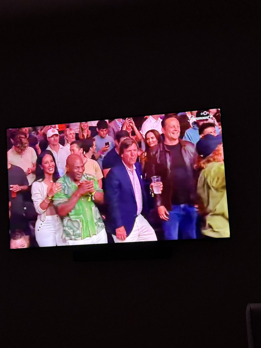 wiseconnor's tweet photo. Mike Tyson next to Tucker next to Vince Vaughn what in the fever dream is this https://t.co/mLpAnKaoNJ
