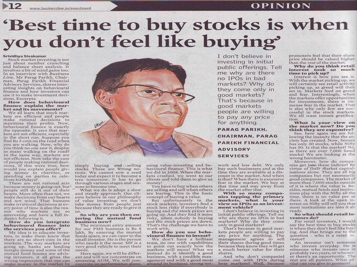 AdityaD_Shah's tweet photo. "The Best time to buy a stock is when you dont feel like buying"

-Late Mr Parag Prikh https://t.co/UWsvc7vQjJ